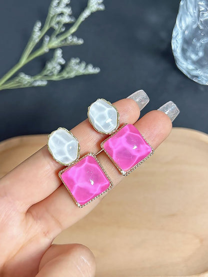 Irregular Square Oval Drops Sparkling Water Pattern Wedding Prom & Romantic Date Nights Earrings