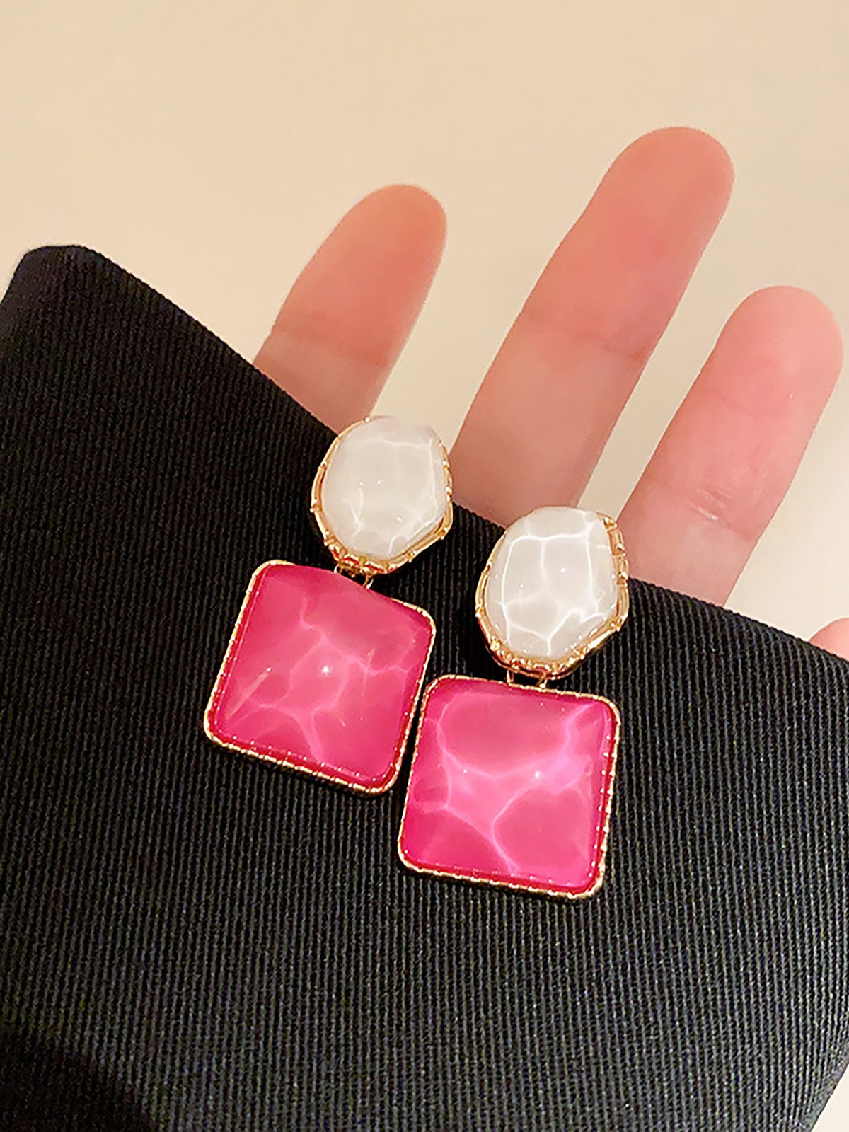 Irregular Square Oval Drops Sparkling Water Pattern Wedding Prom & Romantic Date Nights Earrings
