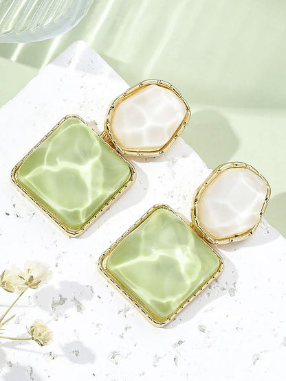 Irregular Square Oval Drops Sparkling Water Pattern Wedding Prom & Romantic Date Nights Earrings