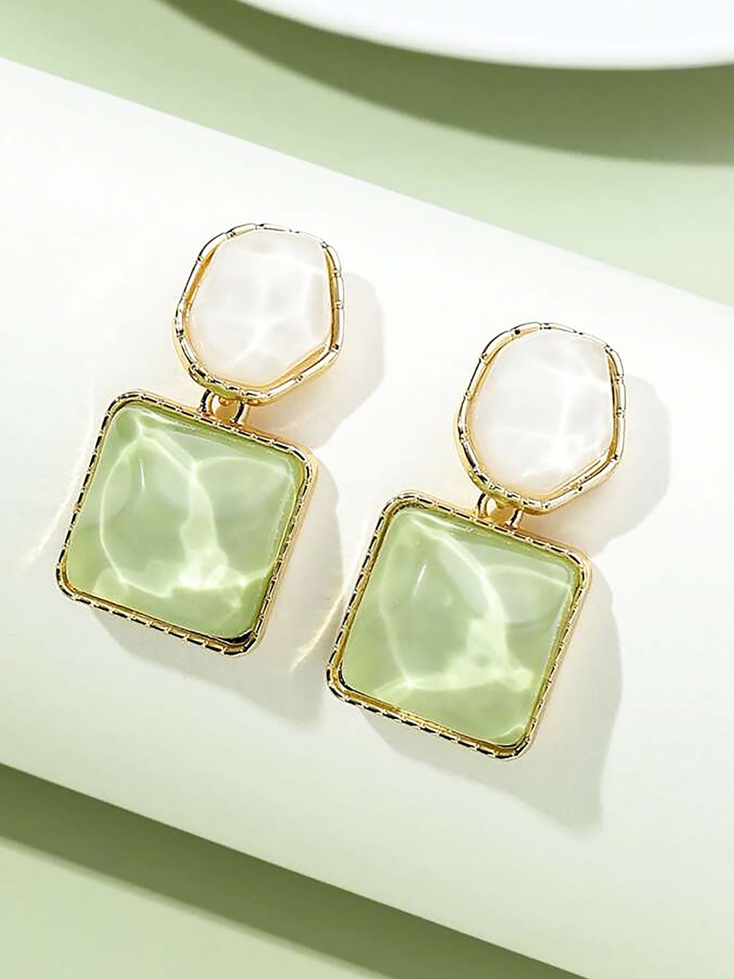 Irregular Square Oval Drops Sparkling Water Pattern Wedding Prom & Romantic Date Nights Earrings
