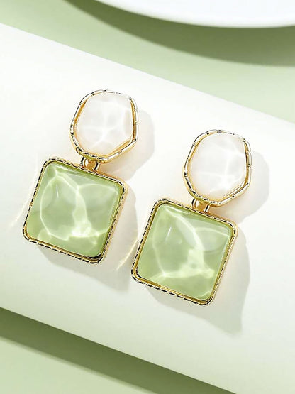 Irregular Square Oval Drops Sparkling Water Pattern Wedding Prom & Romantic Date Nights Earrings