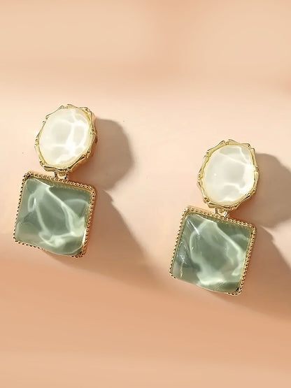 Irregular Square Oval Drops Sparkling Water Pattern Wedding Prom & Romantic Date Nights Earrings