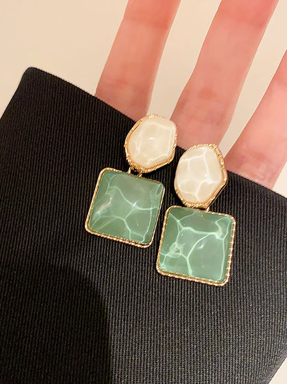 Irregular Square Oval Drops Sparkling Water Pattern Wedding Prom & Romantic Date Nights Earrings