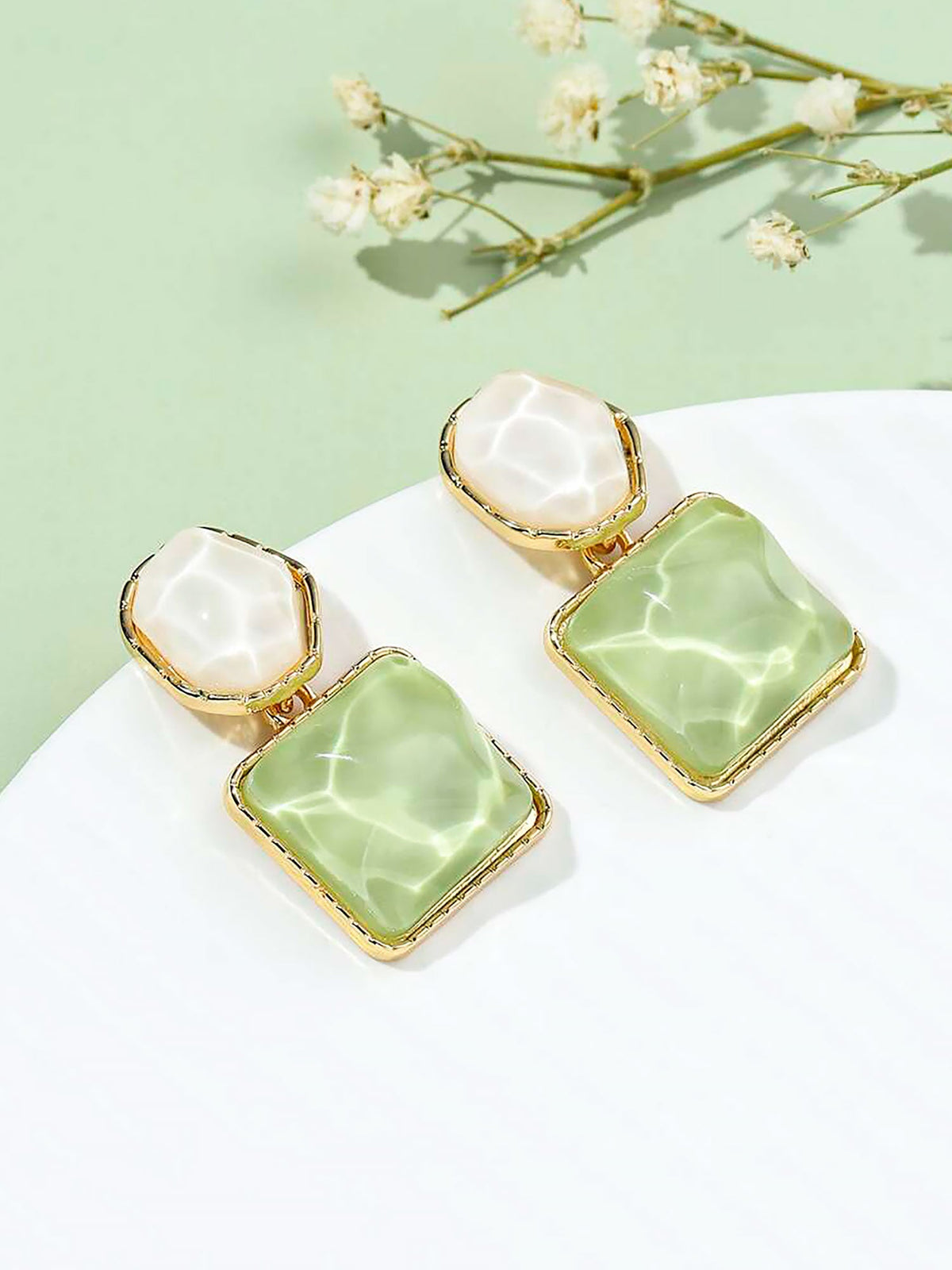 Irregular Square Oval Drops Sparkling Water Pattern Wedding Prom & Romantic Date Nights Earrings