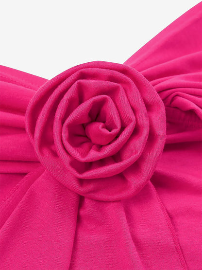 Solid Color Ruched Off Shoulder Casual Blouse