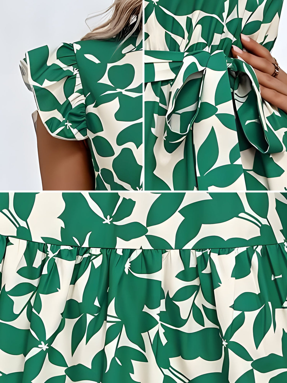 Flattering A-Line Ruffled Cap Sleeves Belted Floral Tiered for Garden Parties & Brunch Dates Maxi Dress