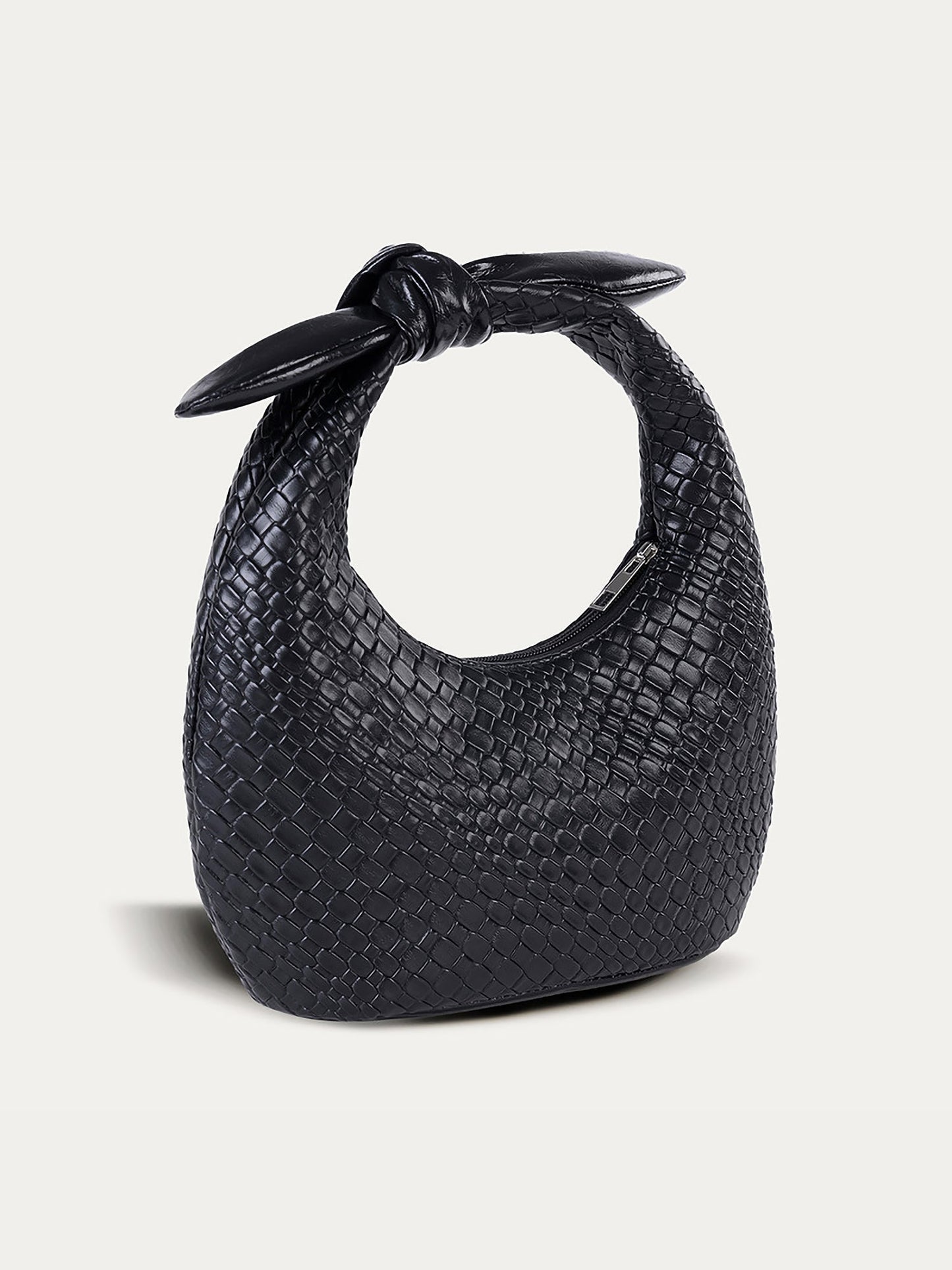 Faux Leather Crocodile Texture Twist Knot Clutch Bag