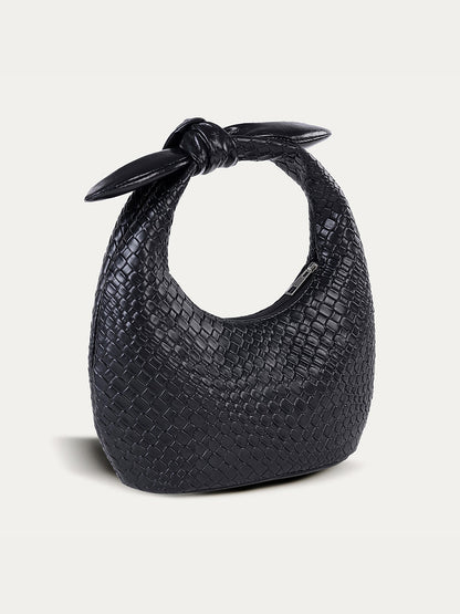Faux Leather Crocodile Texture Twist Knot Clutch Bag