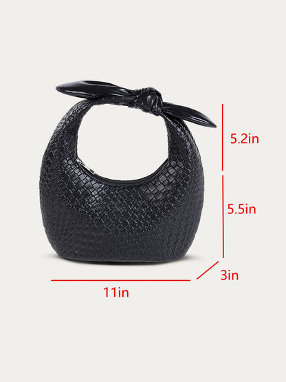 Faux Leather Crocodile Texture Twist Knot Clutch Bag