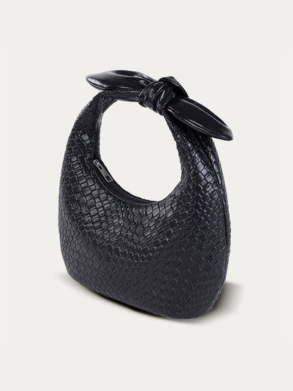 Faux Leather Crocodile Texture Twist Knot Clutch Bag