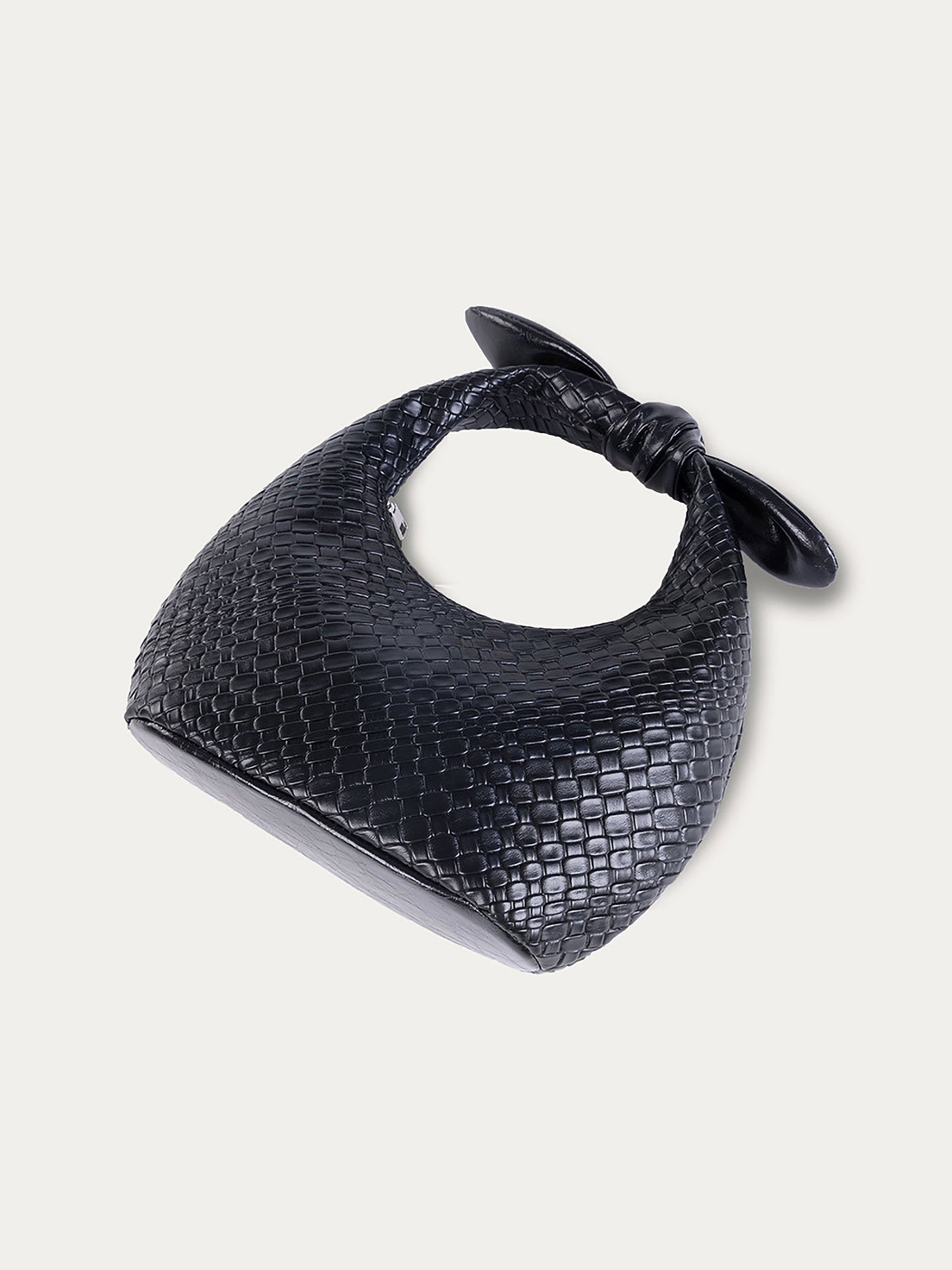 Faux Leather Crocodile Texture Twist Knot Clutch Bag