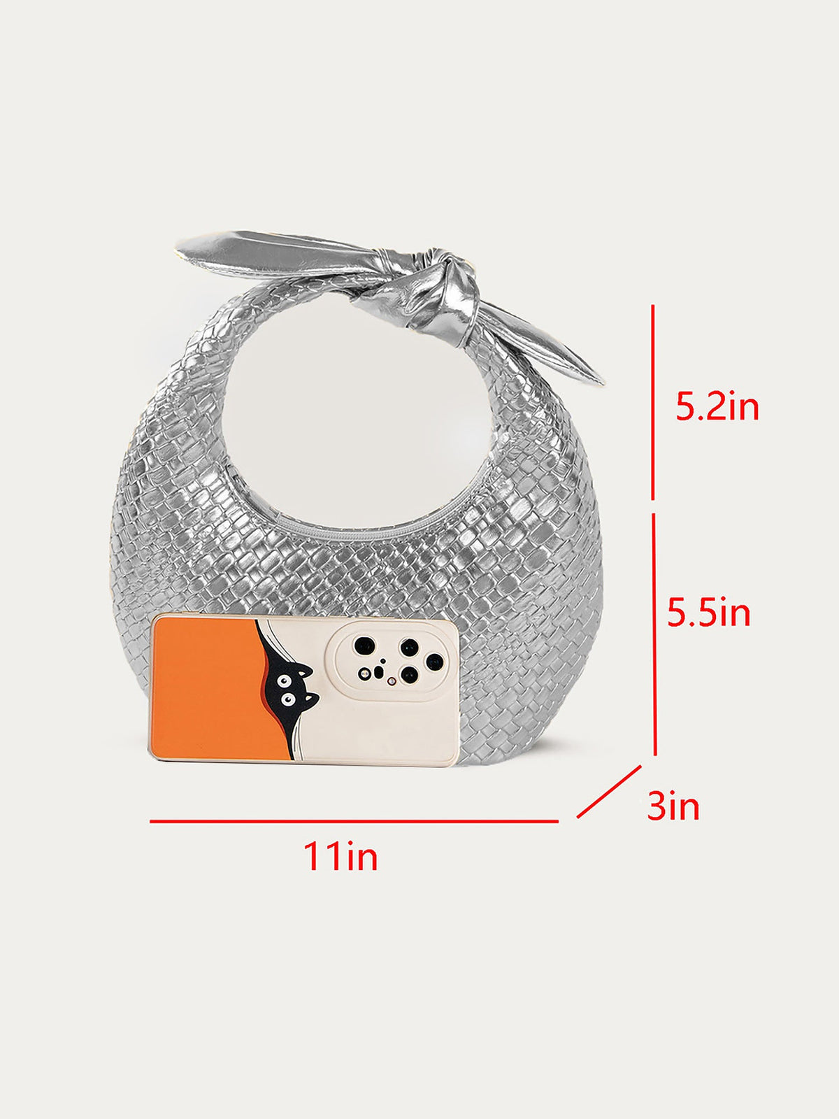 Faux Leather Crocodile Texture Twist Knot Clutch Bag