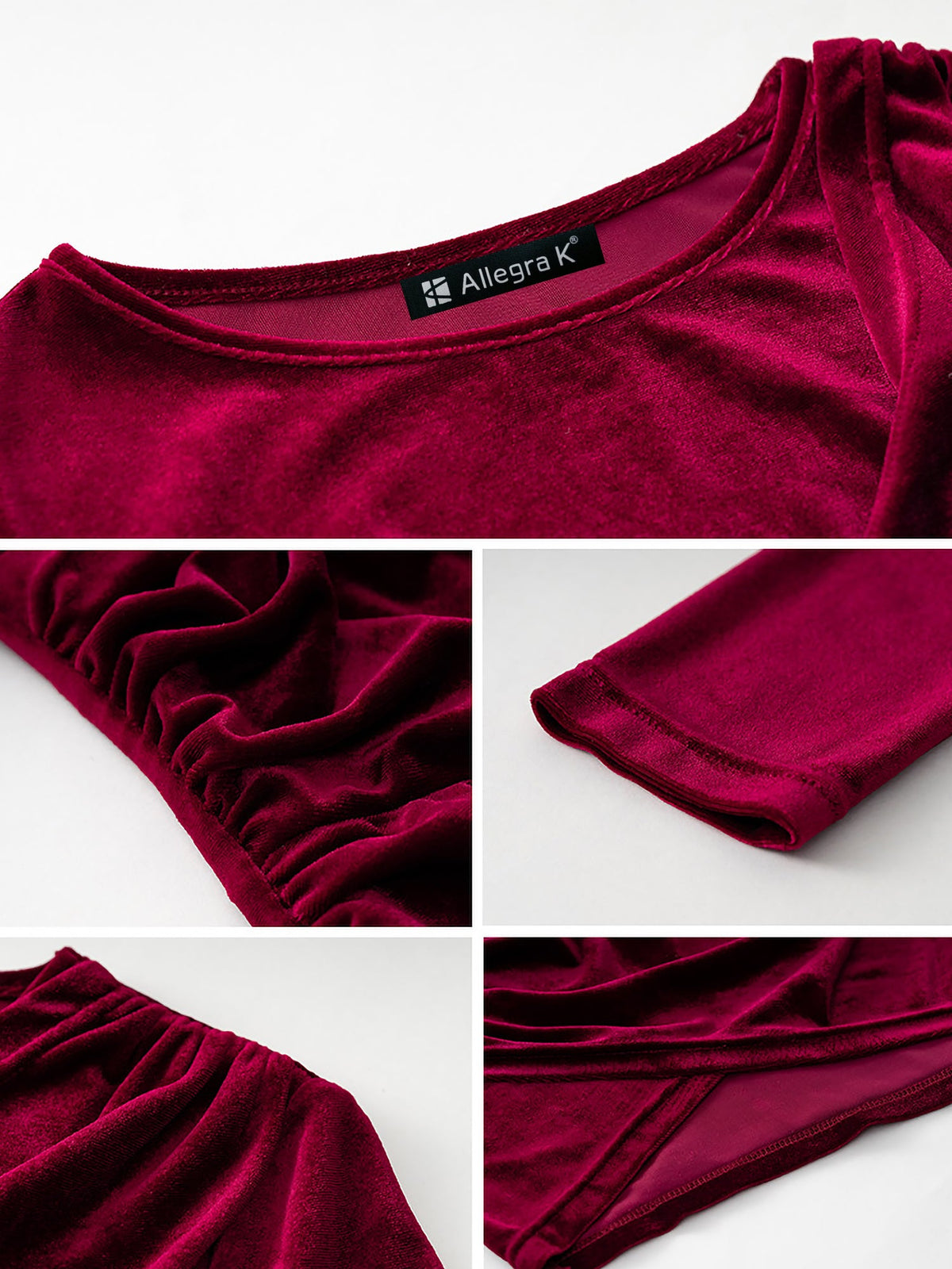 Velvet Ruched Long Sleeves Bodycon Mini Dress