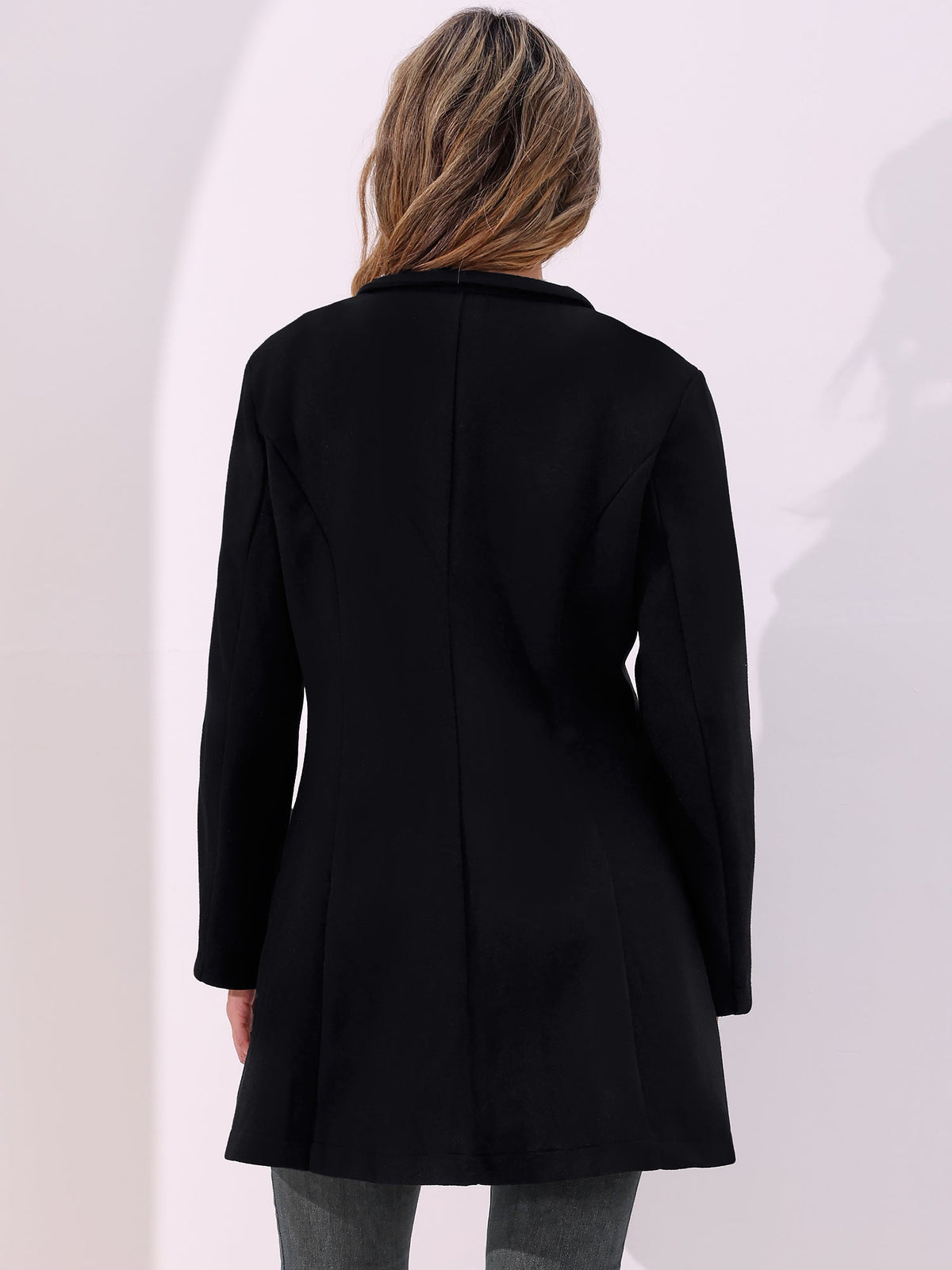 Notched Lapel Single Breasted Long Sleeves Coat