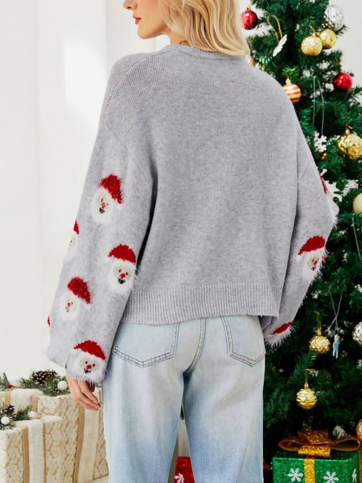 Christmas Santa Claus Pullover Long Sleeve Sweater