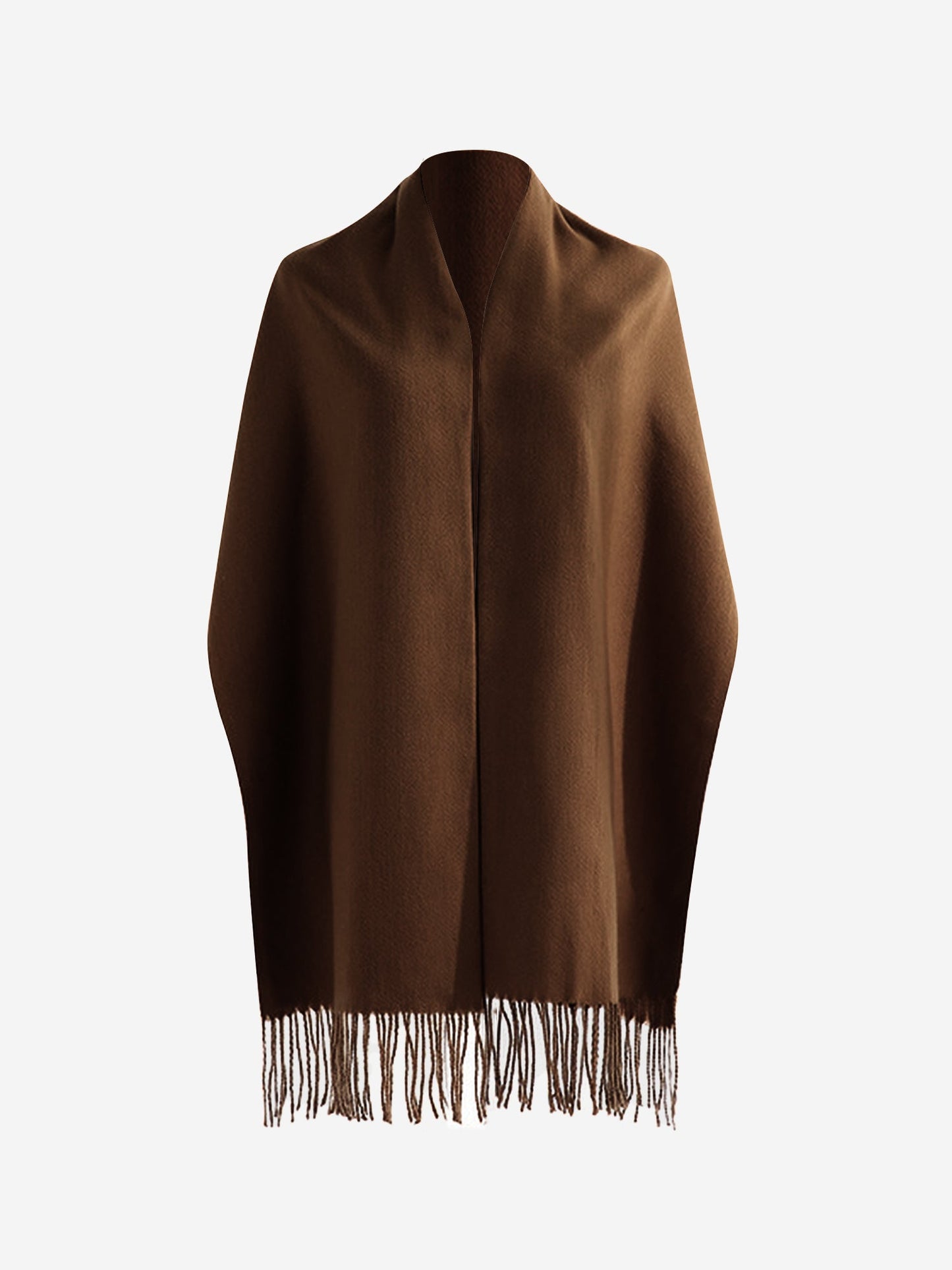 Solid Color Mid Length Winter Tassel Scarf