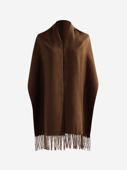Solid Color Mid Length Winter Tassel Scarf