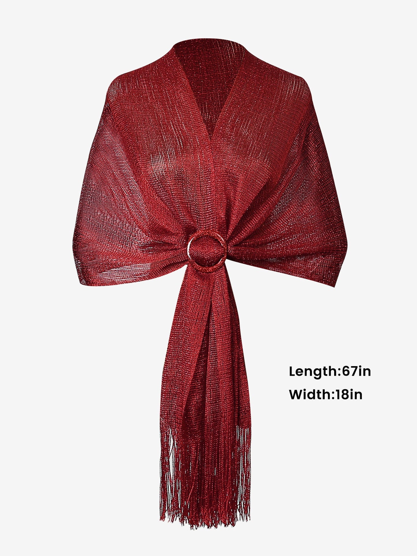 See Through Solid Color Tassel Long Scarf