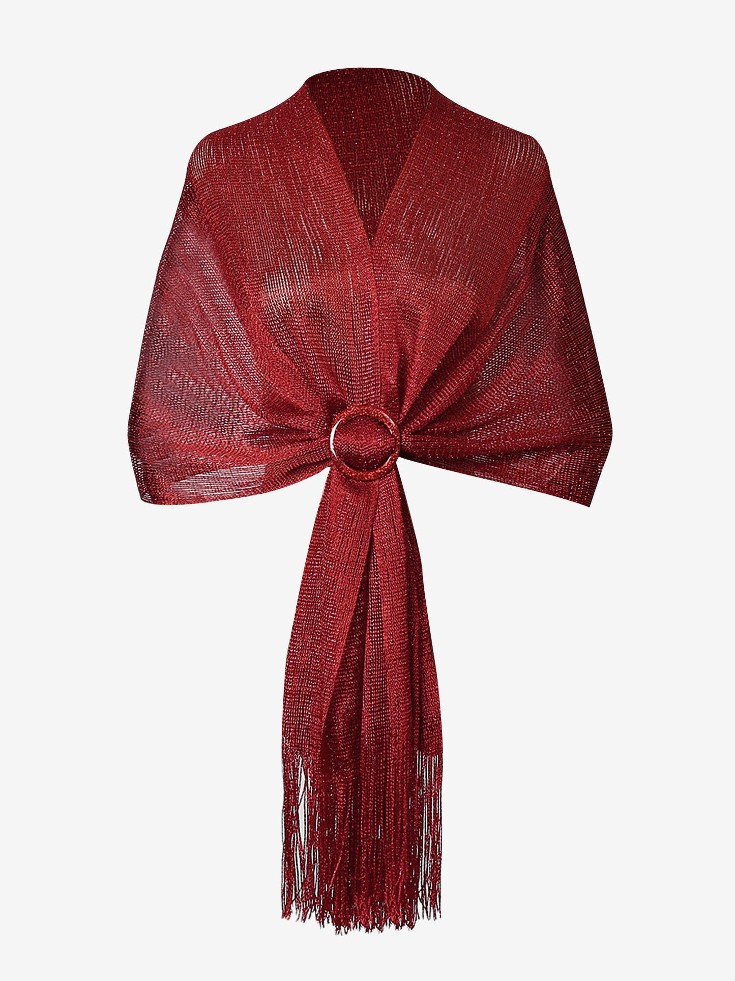 See Through Solid Color Tassel Long Scarf