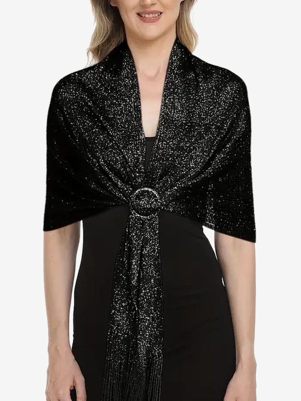 See Through Solid Color Tassel Long Scarf
