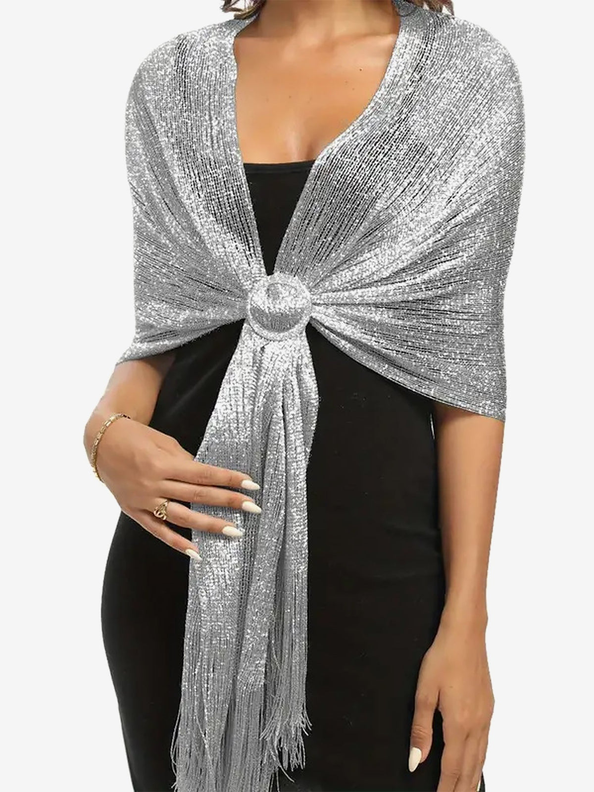 See Through Solid Color Tassel Long Scarf