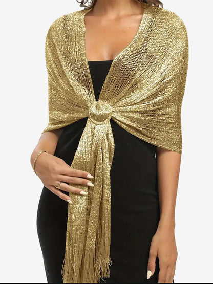 See Through Solid Color Tassel Long Scarf
