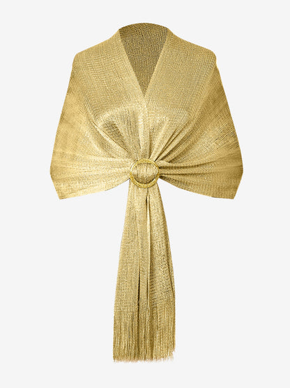See Through Solid Color Tassel Long Scarf