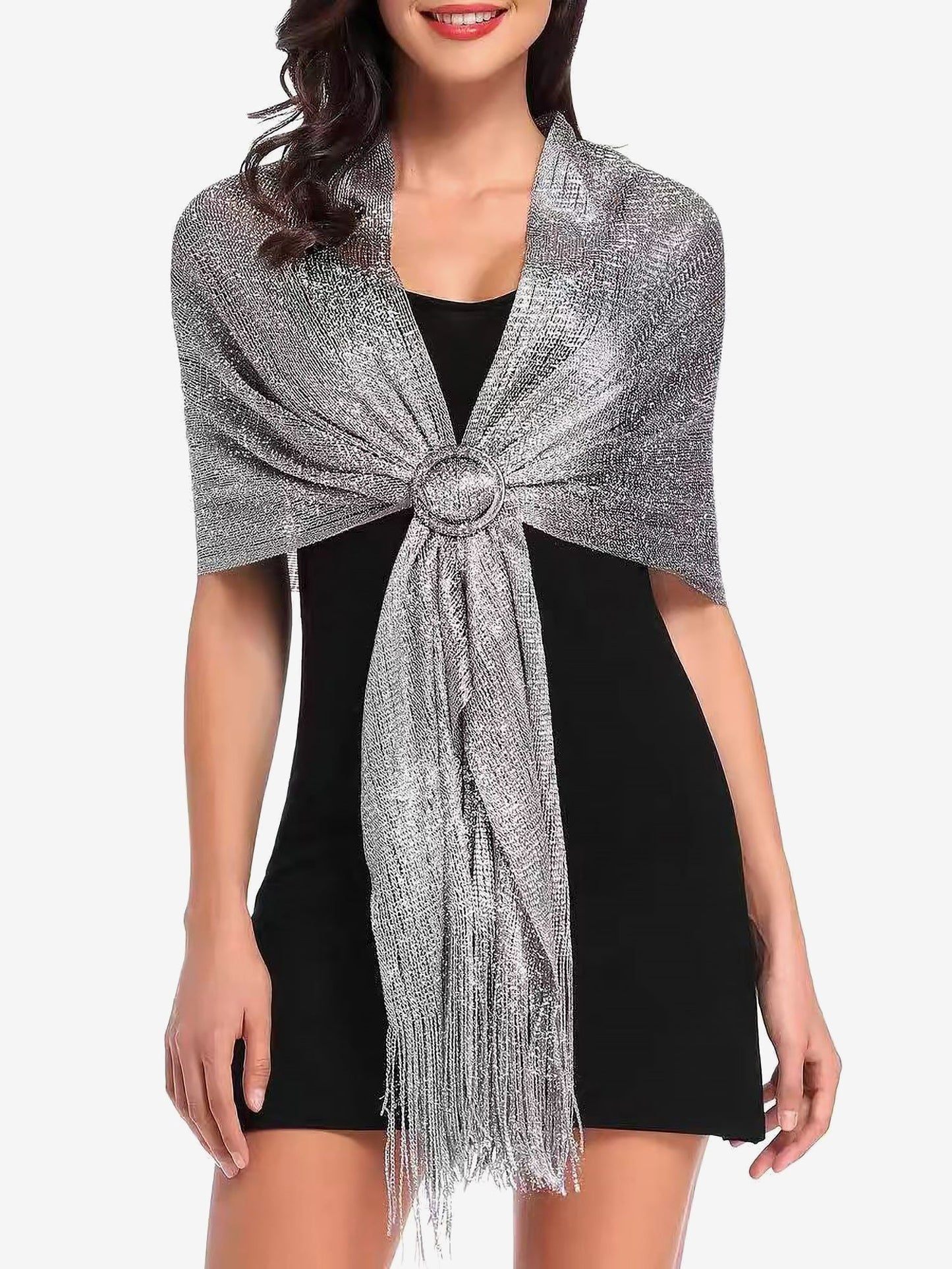 See Through Solid Color Tassel Long Scarf