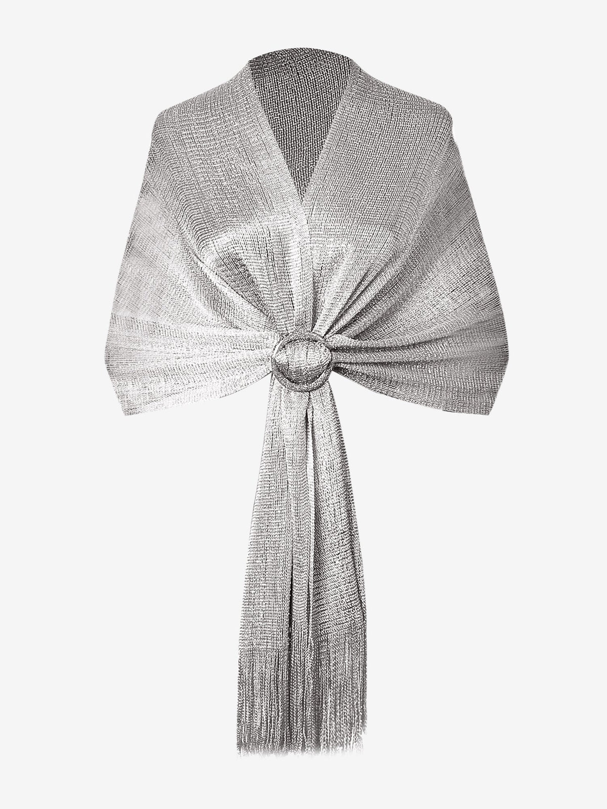 See Through Solid Color Tassel Long Scarf