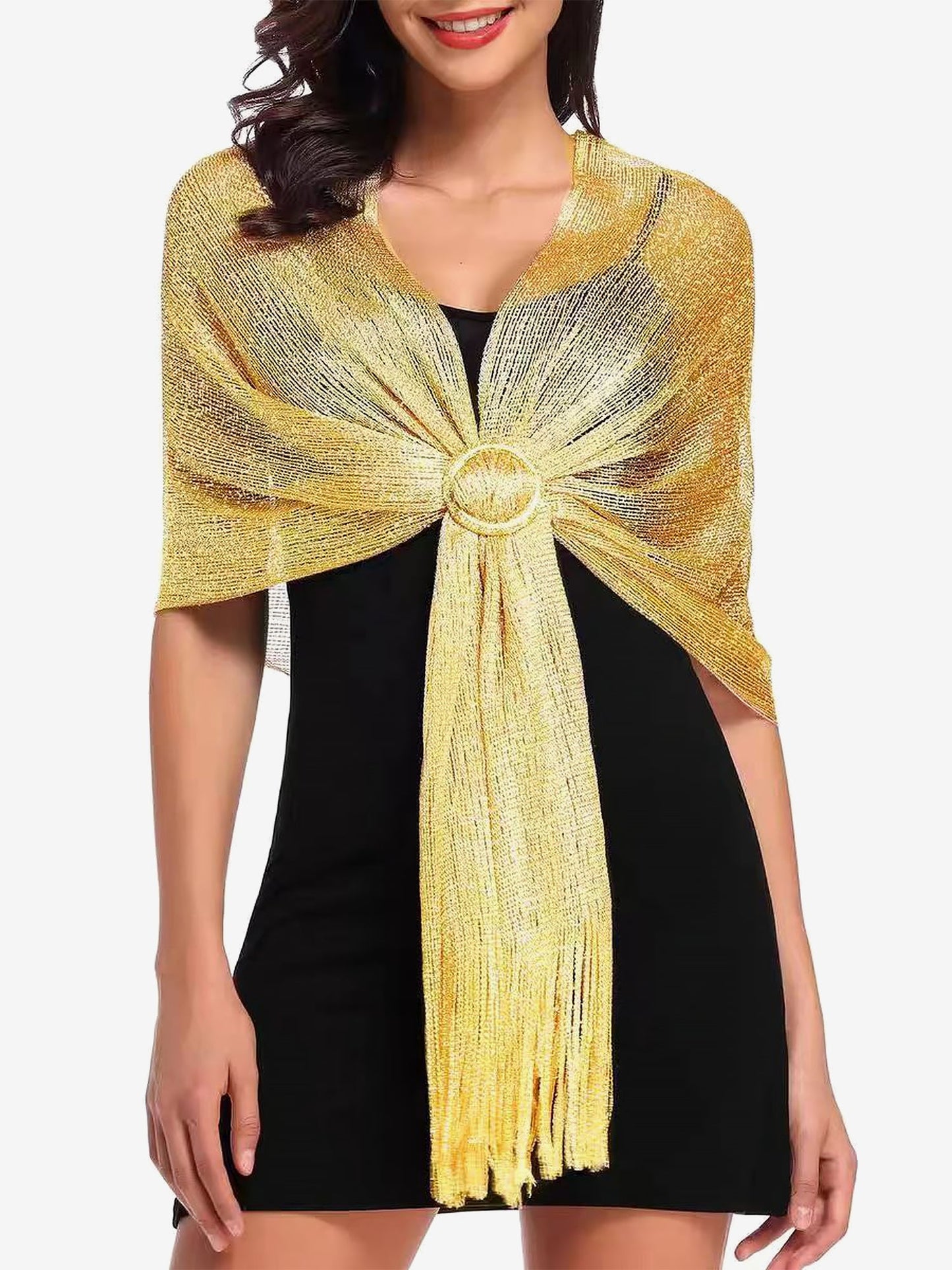 See Through Solid Color Tassel Long Scarf