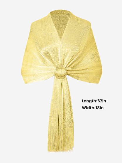 See Through Solid Color Tassel Long Scarf