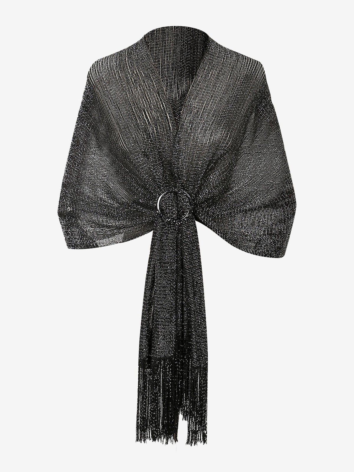 See Through Solid Color Tassel Long Scarf