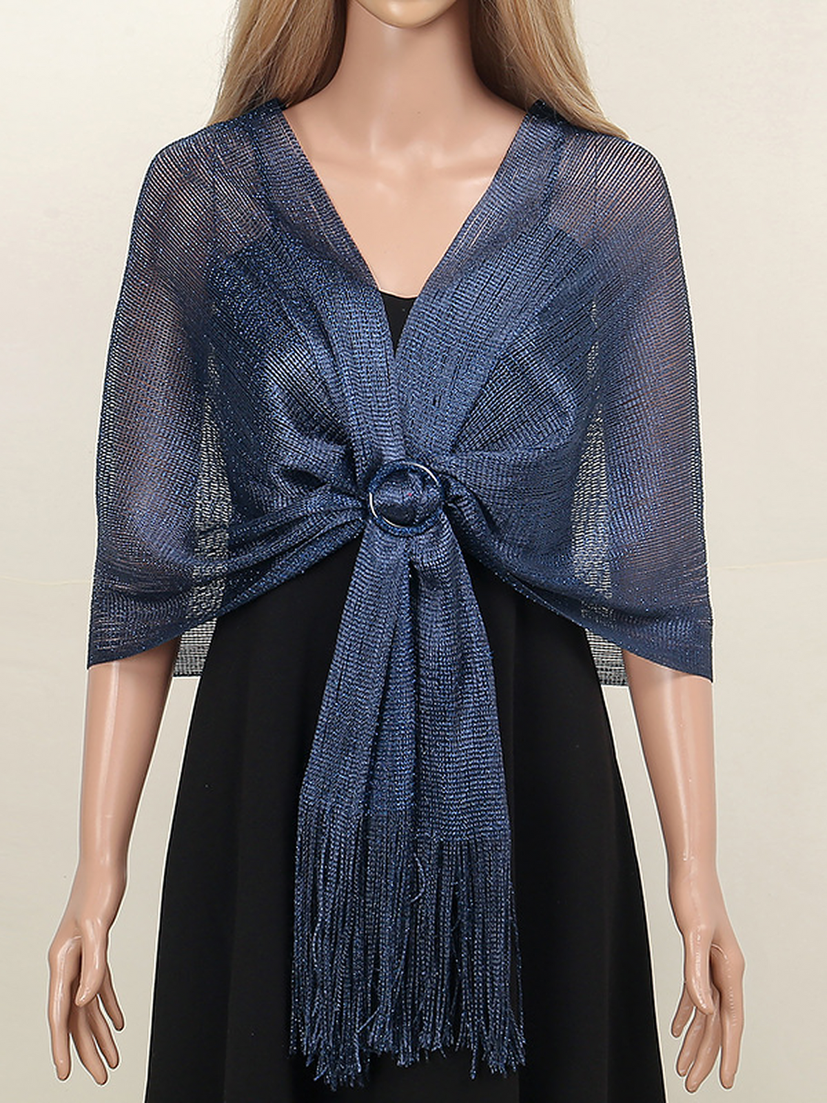 See Through Solid Color Tassel Long Scarf