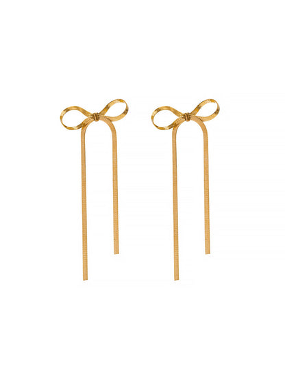 Alloy Faux Pearl Rhinestones Bow Shape Stud Earrings
