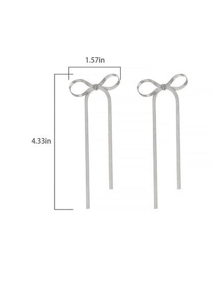 Alloy Faux Pearl Rhinestones Bow Shape Stud Earrings