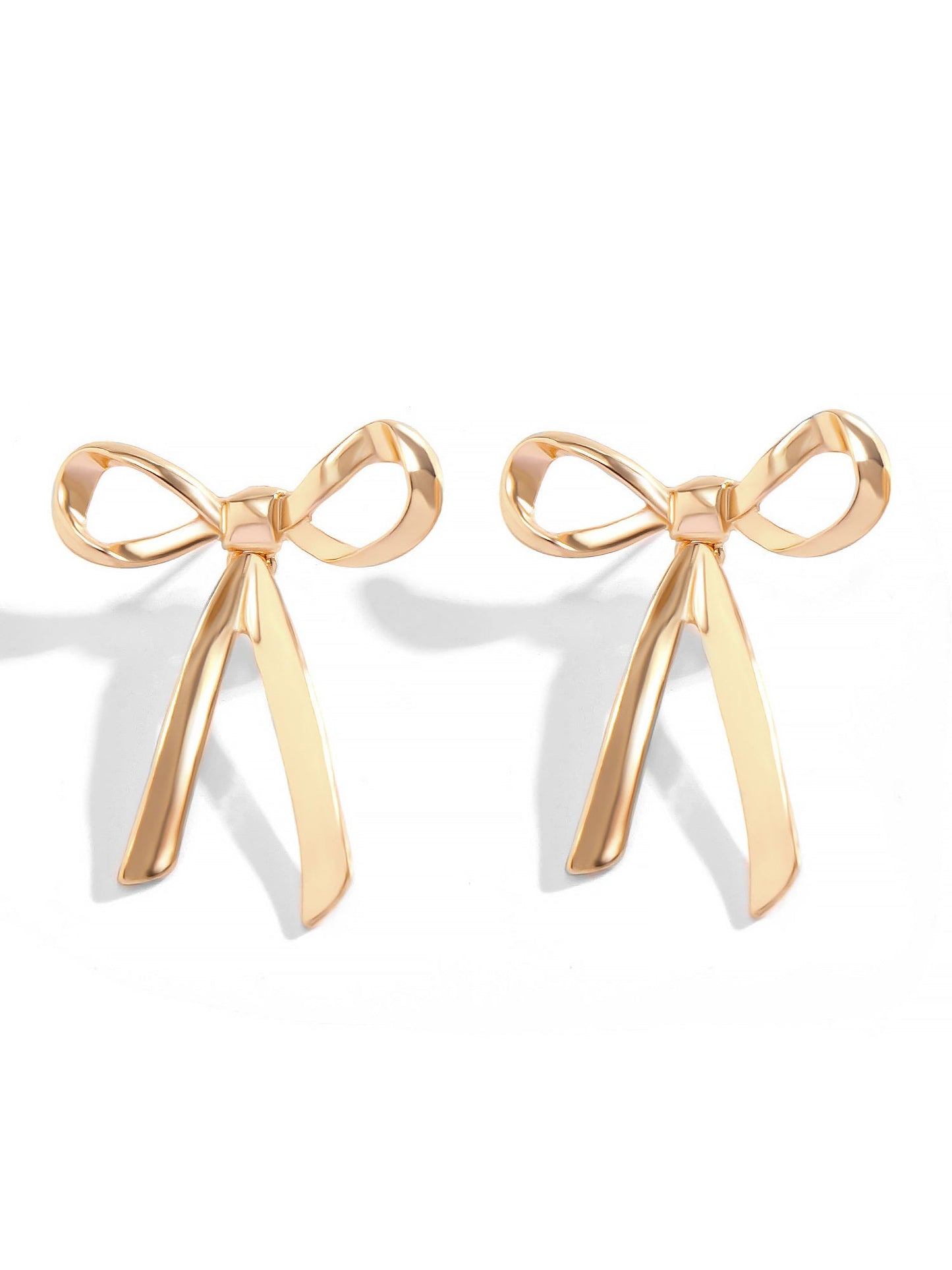 Alloy Faux Pearl Rhinestones Bow Shape Stud Earrings