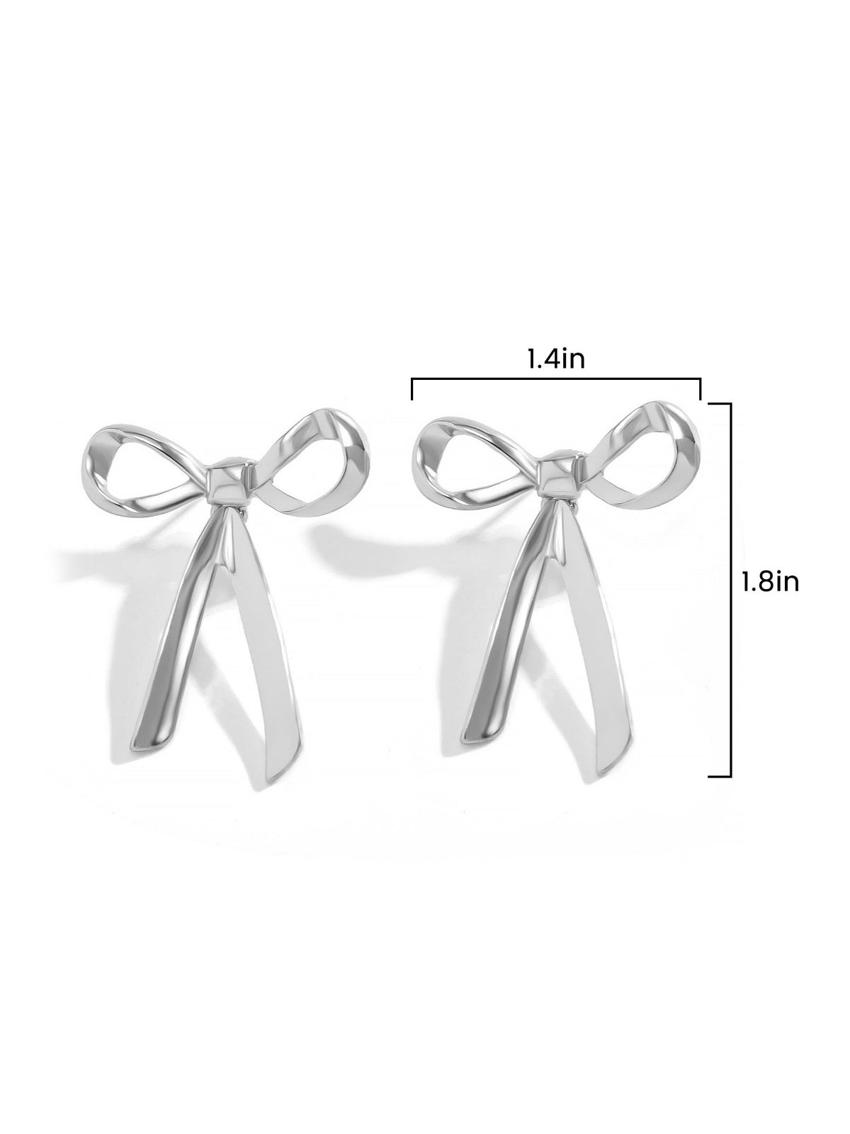Alloy Faux Pearl Rhinestones Bow Shape Stud Earrings