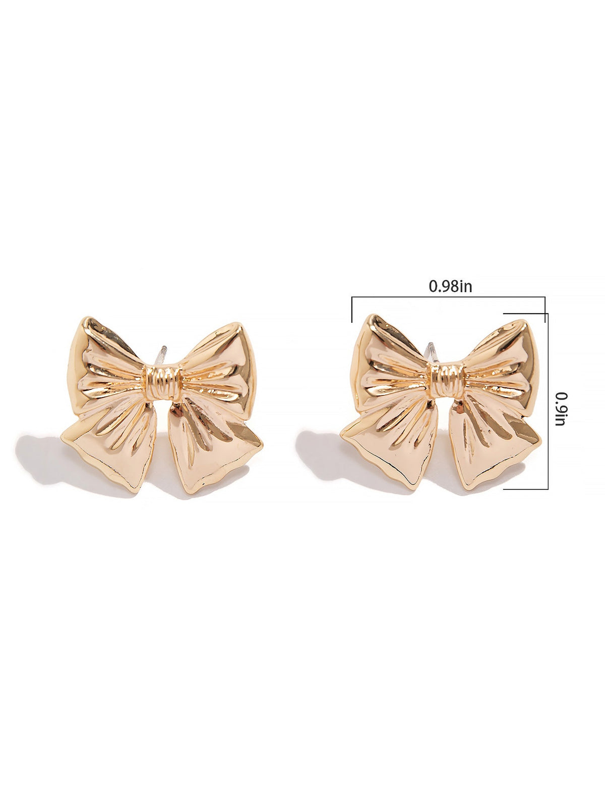 Alloy Faux Pearl Rhinestones Bow Shape Stud Earrings