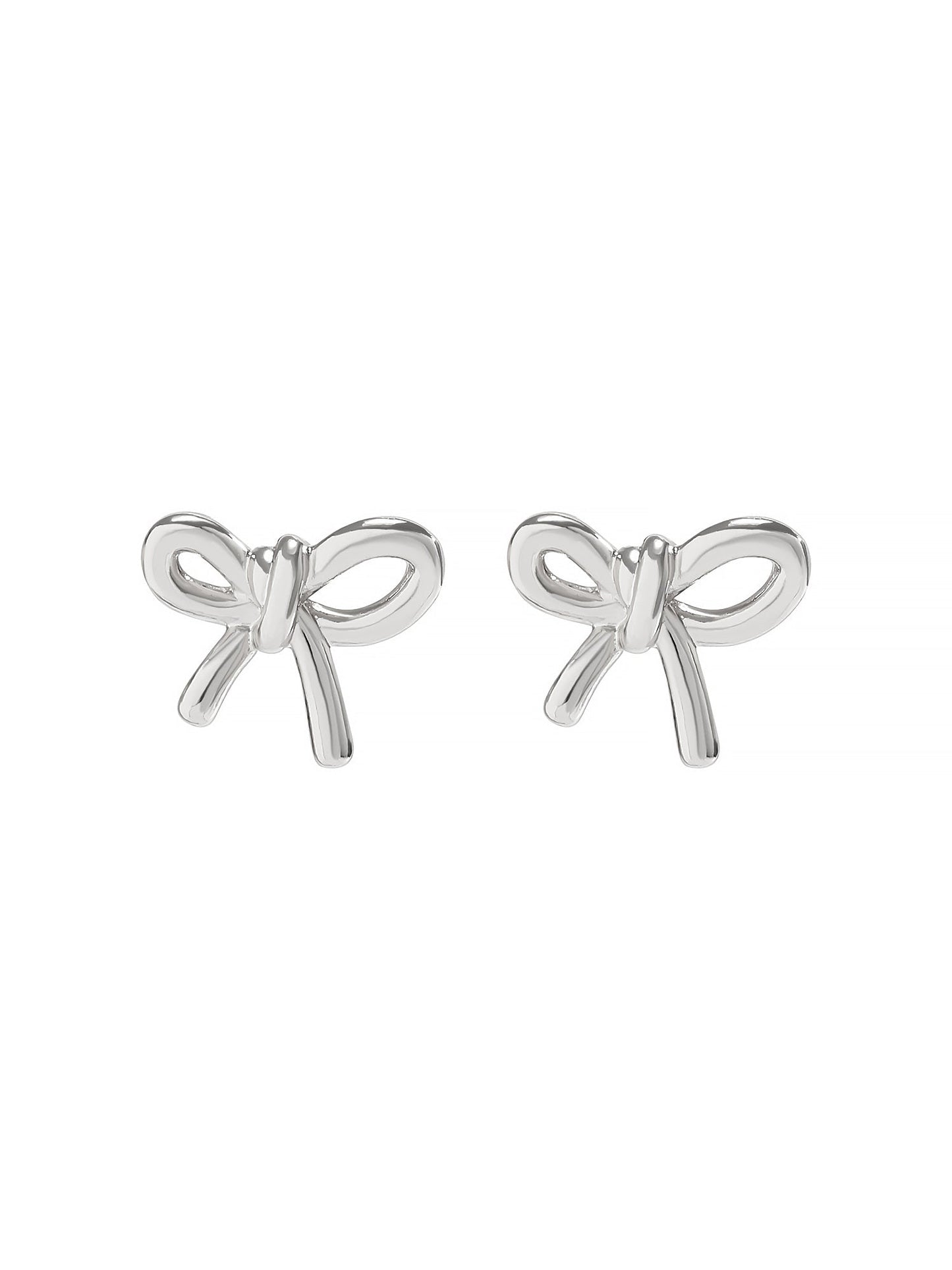 Alloy Faux Pearl Rhinestones Bow Shape Stud Earrings