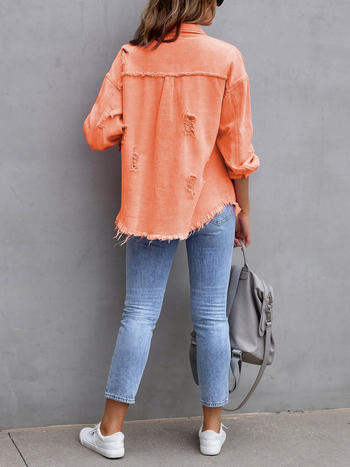 Long Sleeves Button Down Denim Jean Jacket