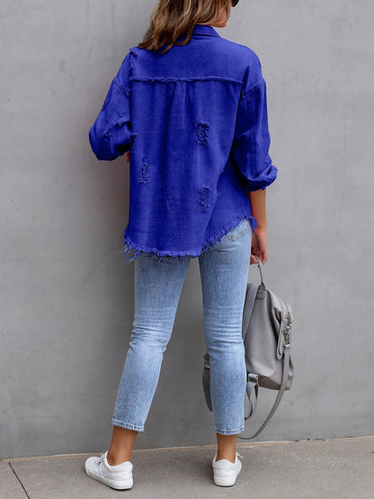 Long Sleeves Button Down Denim Jean Jacket