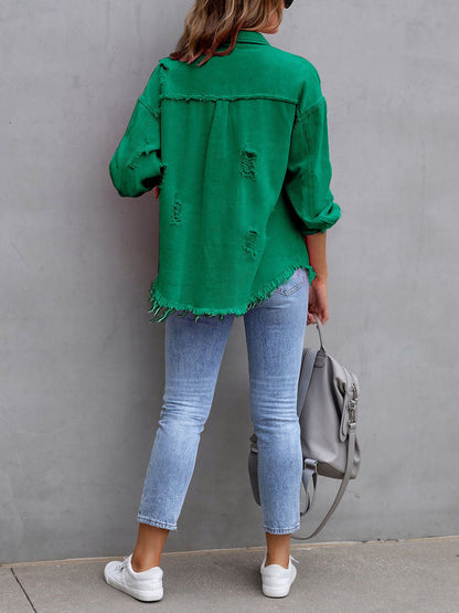 Long Sleeves Button Down Denim Jean Jacket