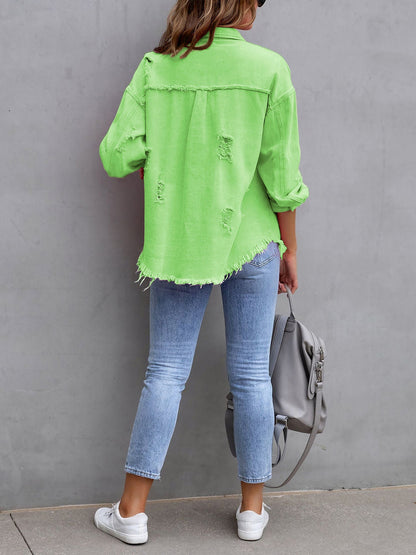 Long Sleeves Button Down Denim Jean Jacket