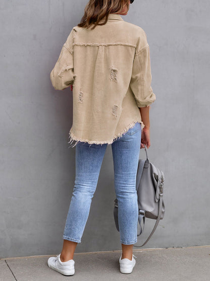 Long Sleeves Button Down Denim Jean Jacket