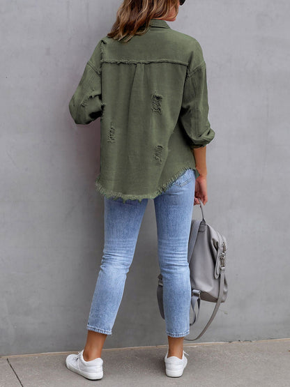 Long Sleeves Button Down Denim Jean Jacket