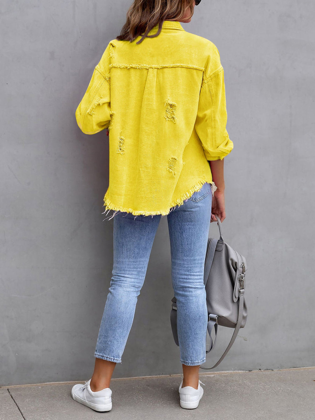 Long Sleeves Button Down Denim Jean Jacket