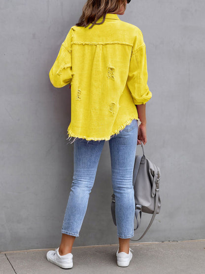 Long Sleeves Button Down Denim Jean Jacket