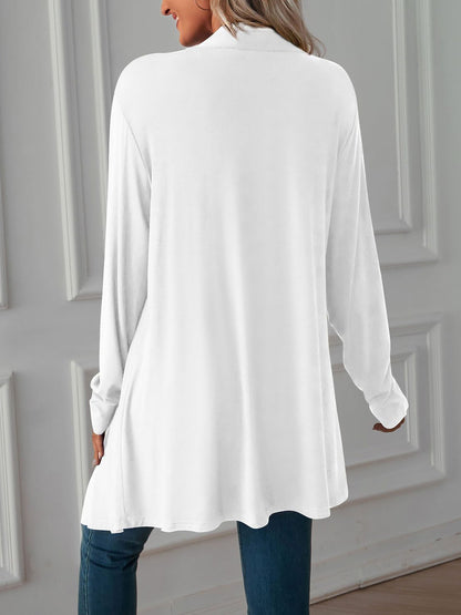 Solid Color Long Sleeve Open Front Cardigants