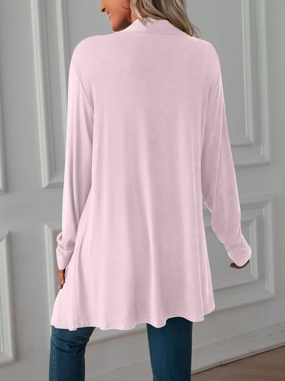 Solid Color Long Sleeve Open Front Cardigants