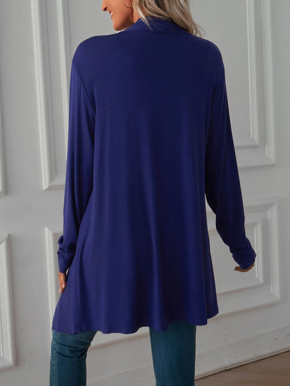 Solid Color Long Sleeve Open Front Cardigants